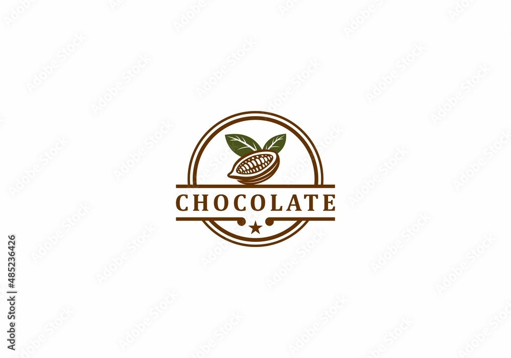Fototapeta premium chocolate logo template vector, icon in white background
