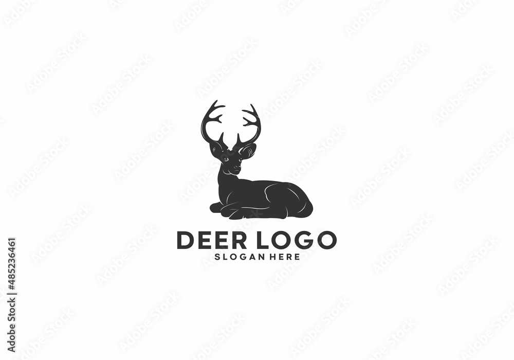 deer logo template in white background deer logo template in white background