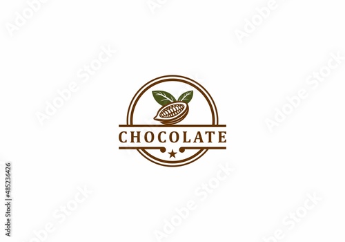 chocolate logo template vector, icon in white background