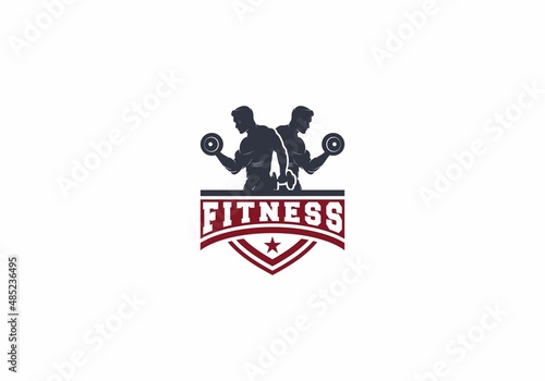 fitness logo template in white background