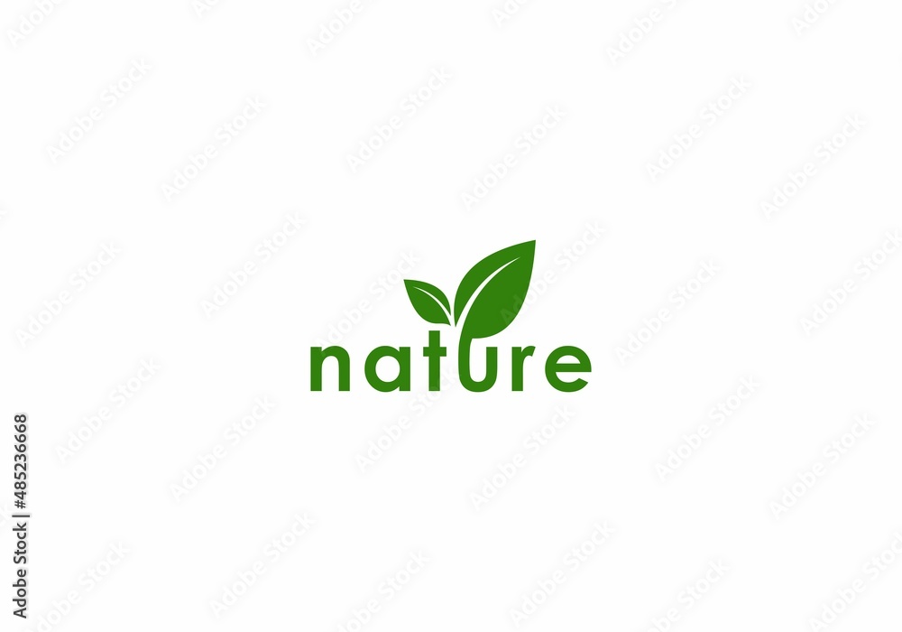 nature logo template in white background nature logo template in white background