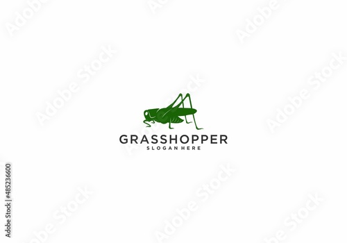 grasshoper logo template in white background photo