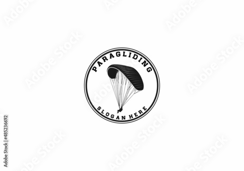 paragliding logo template in white background