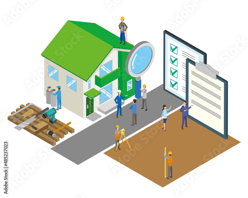 家を建てる人々