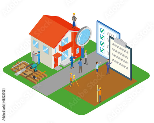 家を建てる人々