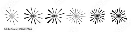 Radial, radiating lines, stripes design element