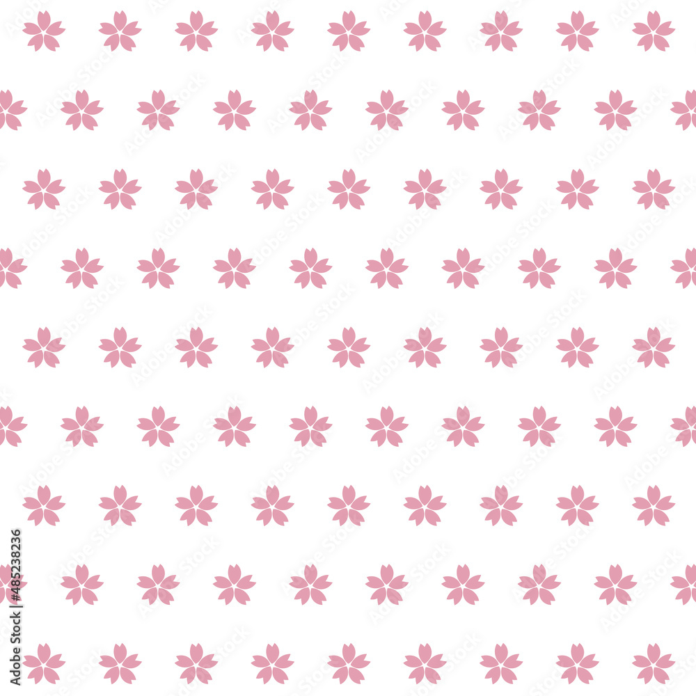 シンプルな桜の花のパターンのイラスト　背景素材