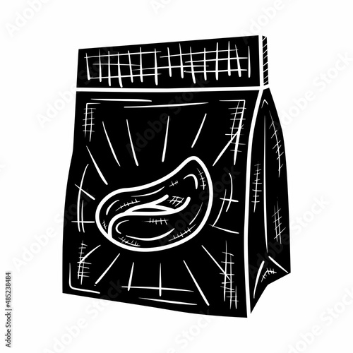 simple packaging of tortellini pasta glyph solid hand drawn doodle illustration vector logo icon