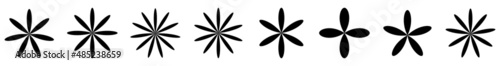 Simple flower petals silhouette, icon and symbol. Nature, natural, eco and ecology concept illustration