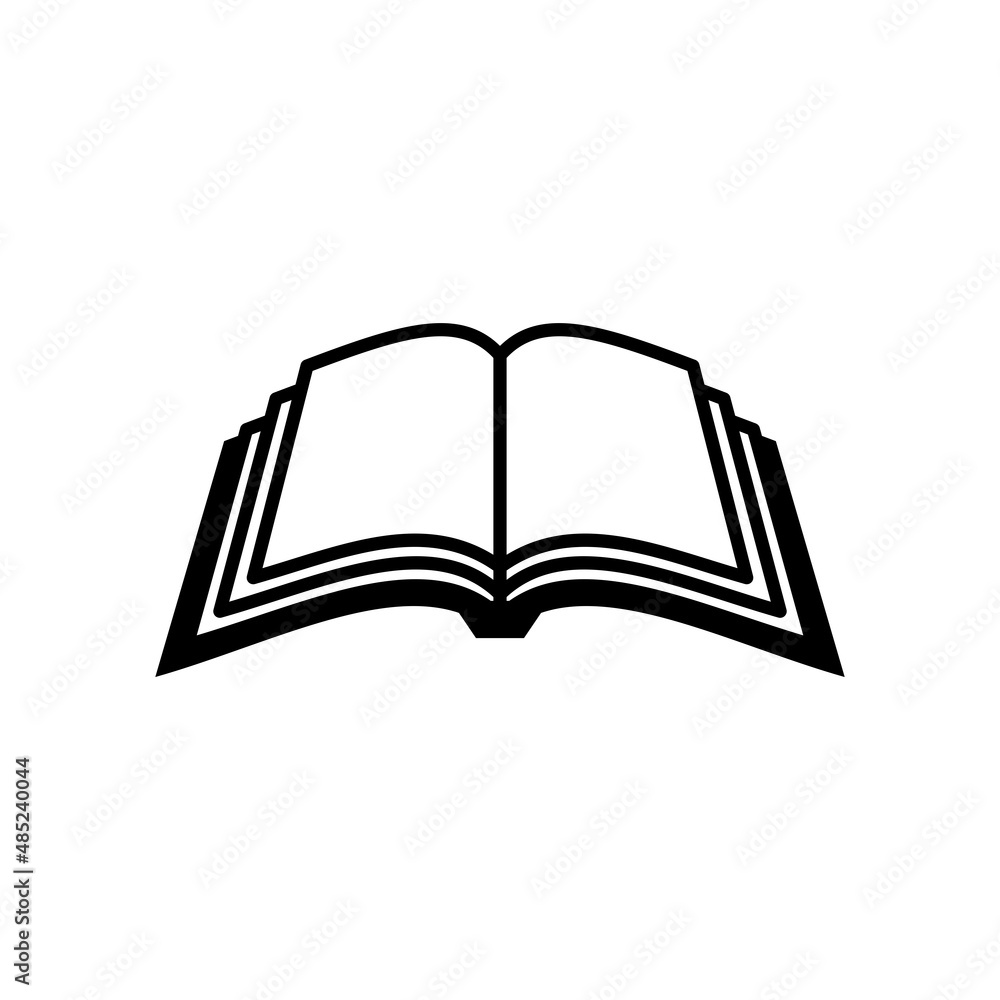Open the book vector icon template black and white. Book Icon modern Open the book vector icon template black and white. Book Icon modern