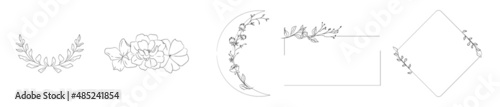 Frames for Wedding invitation Set vector design elements flower and spring theme part 1