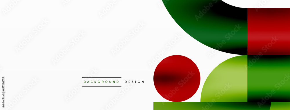 Circle and square geometric background. Round shapes with squares and triangles composition for wallpaper, banner, background or landing Circle and square geometric background. Round shapes with squares and triangles composition for wallpaper, banner, background or landing