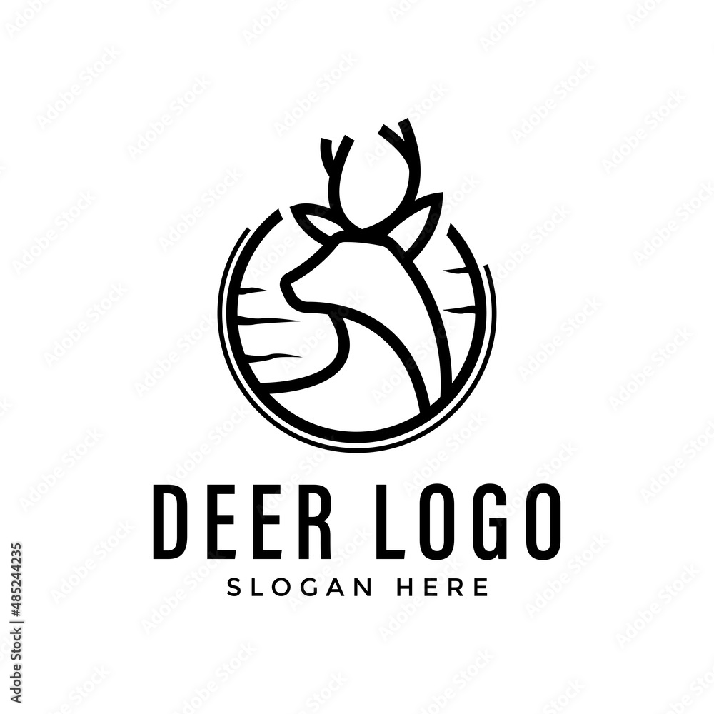 Obraz premium deer logo design vector illustration