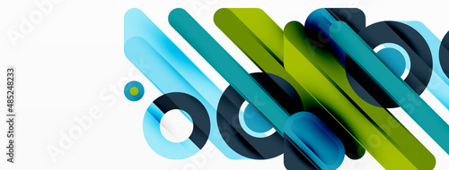 Lines geometric background. Stripes and rings composition business template for wallpaper, banner, background or landing