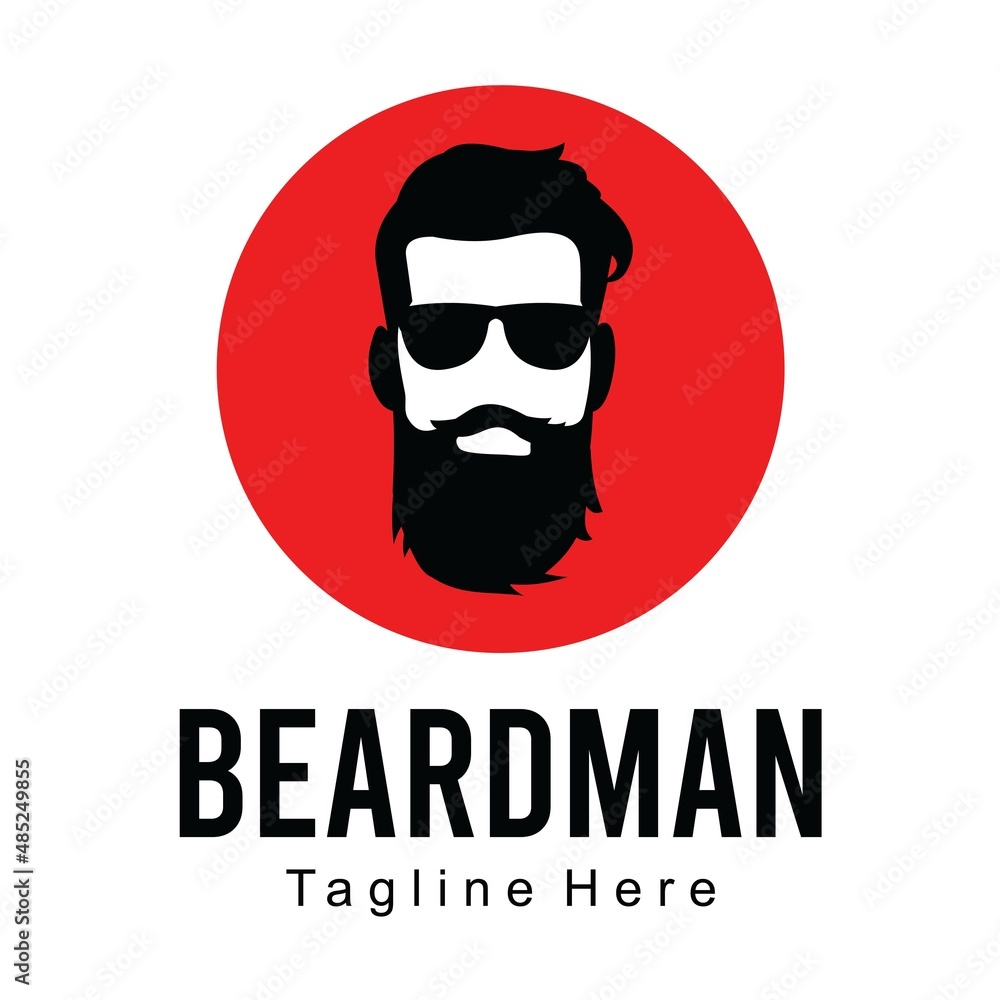 beard hair style man logo 