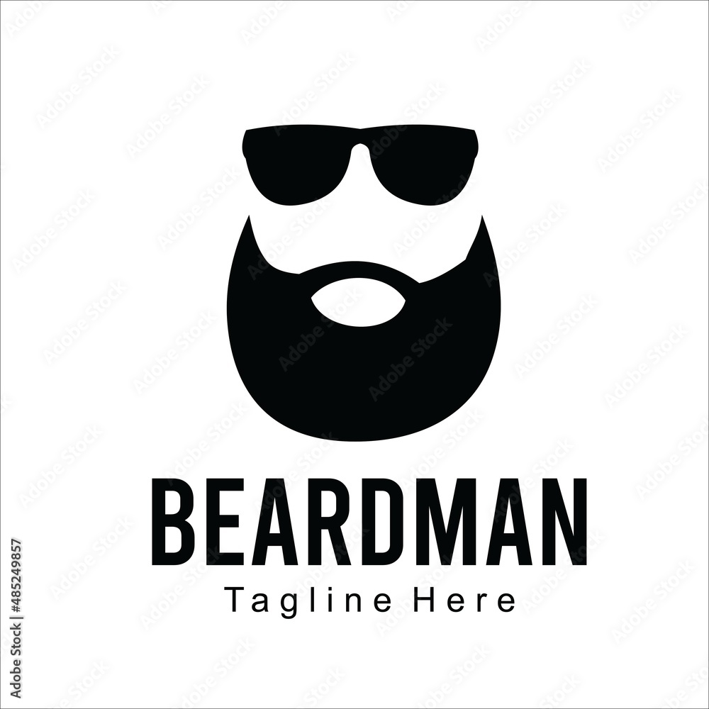 beard hair style man logo 
