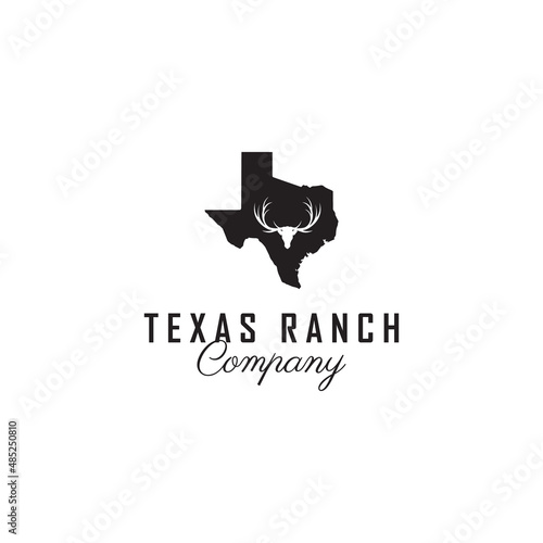 Deer head with texas maps silhouette vector design