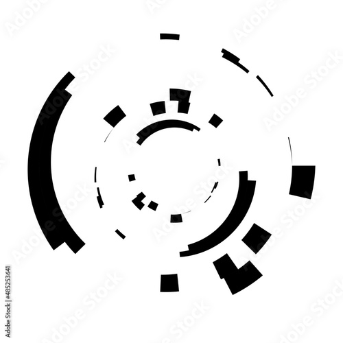 Abstract circle graphic. Geometric circle, ring design element. Circular, concentric angular shape icon, symbol