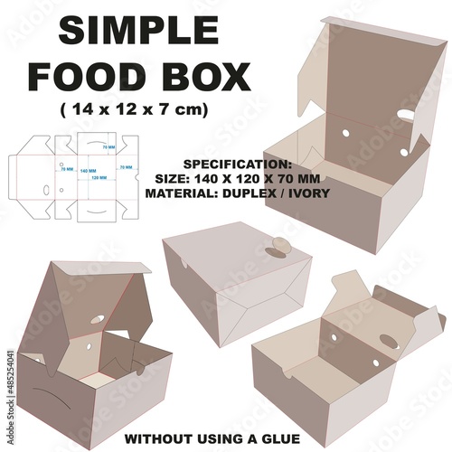 simple food box, easy to assemble and without using glue.