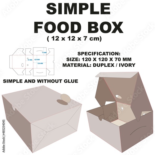 simple food box, easy to assemble and without using glue.
