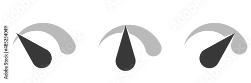 Gauge, meter, level and progress indicator icon. Progression, acceleration, calibration concept icon