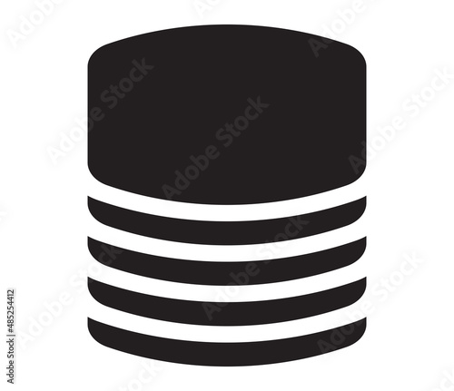 Server HDD, SSD, mainframe icon. Rack, cylinder, barrel symbol