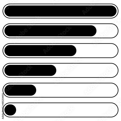 Progress bar. Steps, phases, level indicator. Yardstick meter. Rank, grade, stage chart, graph