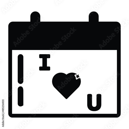 Valentines love Calendar Vector icon which is suitable for commercial work and easily modify or edit it