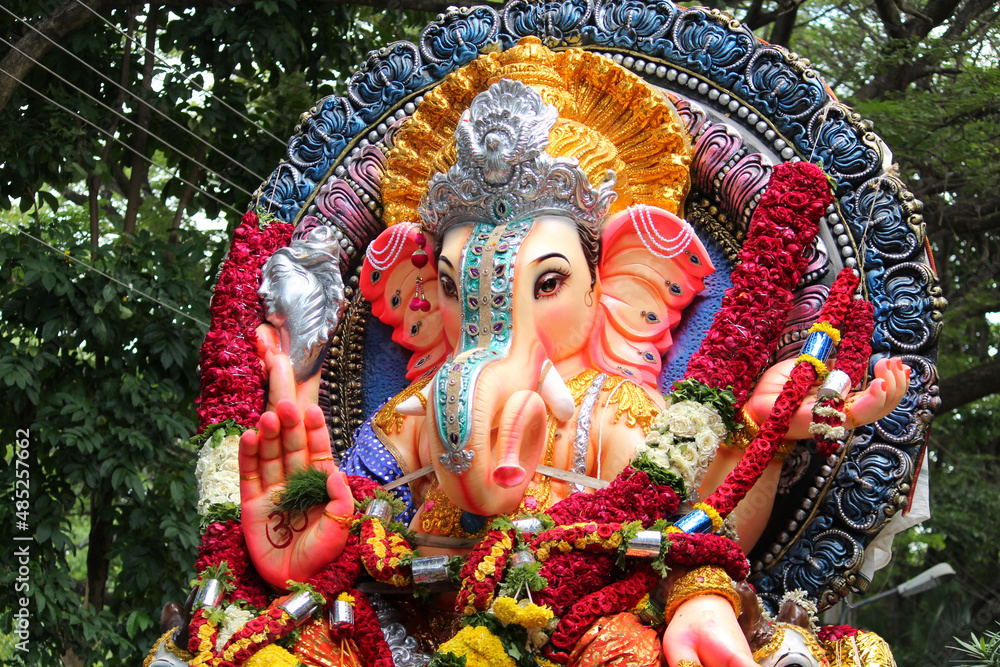 A Ganapati procession during Ganesh festival in Bangalore India