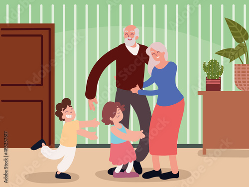 grandparents and grandkids © djvstock
