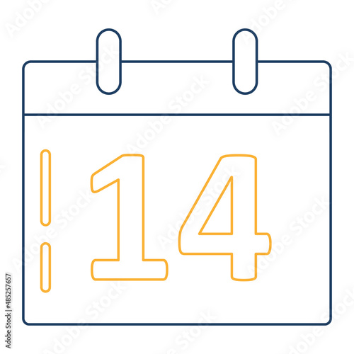 14 calendar Vector icon which is suitable for commercial work and easily modify or edit it

