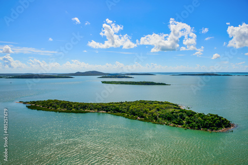 Horizontal shot of Picnic Island, Port Curtis, near Gladstone, Queensland
