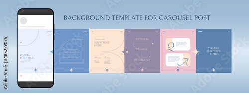 Editable template for carousel post in social network