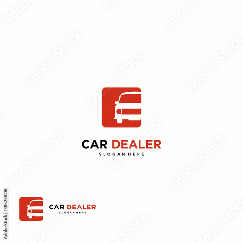 car dealer logo design icon template. car in square logo 