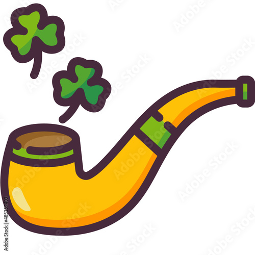 smoking pipe line icon