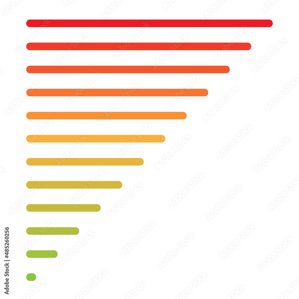 Progress bar. Steps, phases, level indicator. Yardstick meter. Rank, grade, stage chart, graph