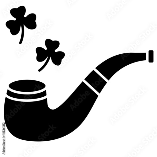 smoking pipe solid icon