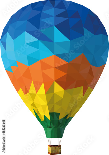 Polygonal colorful hot air baloon