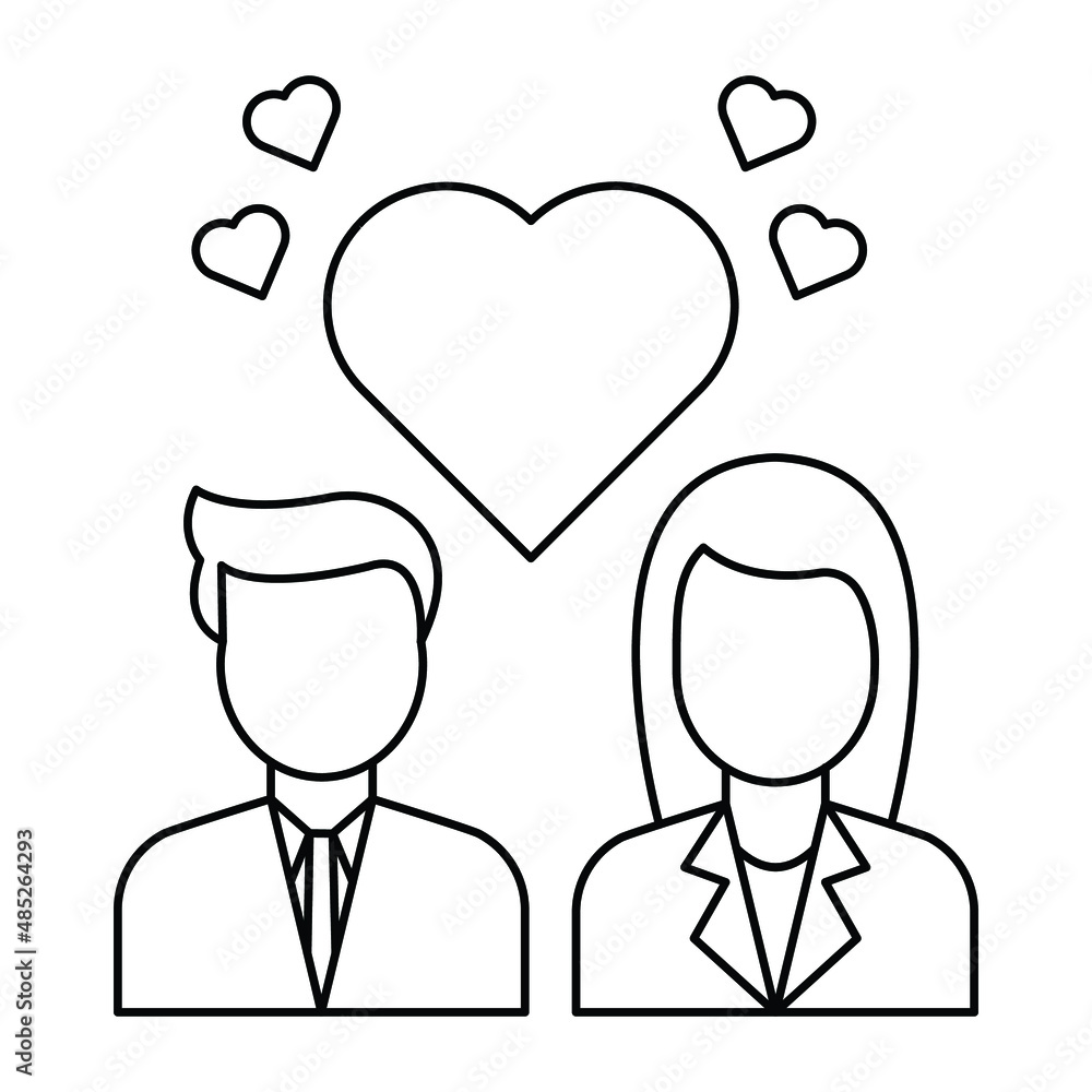 Valentines Couple Vector icon which is suitable for commercial work and easily modify or edit it

