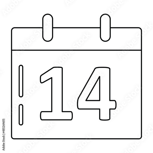 14 calendar Vector icon which is suitable for commercial work and easily modify or edit it

