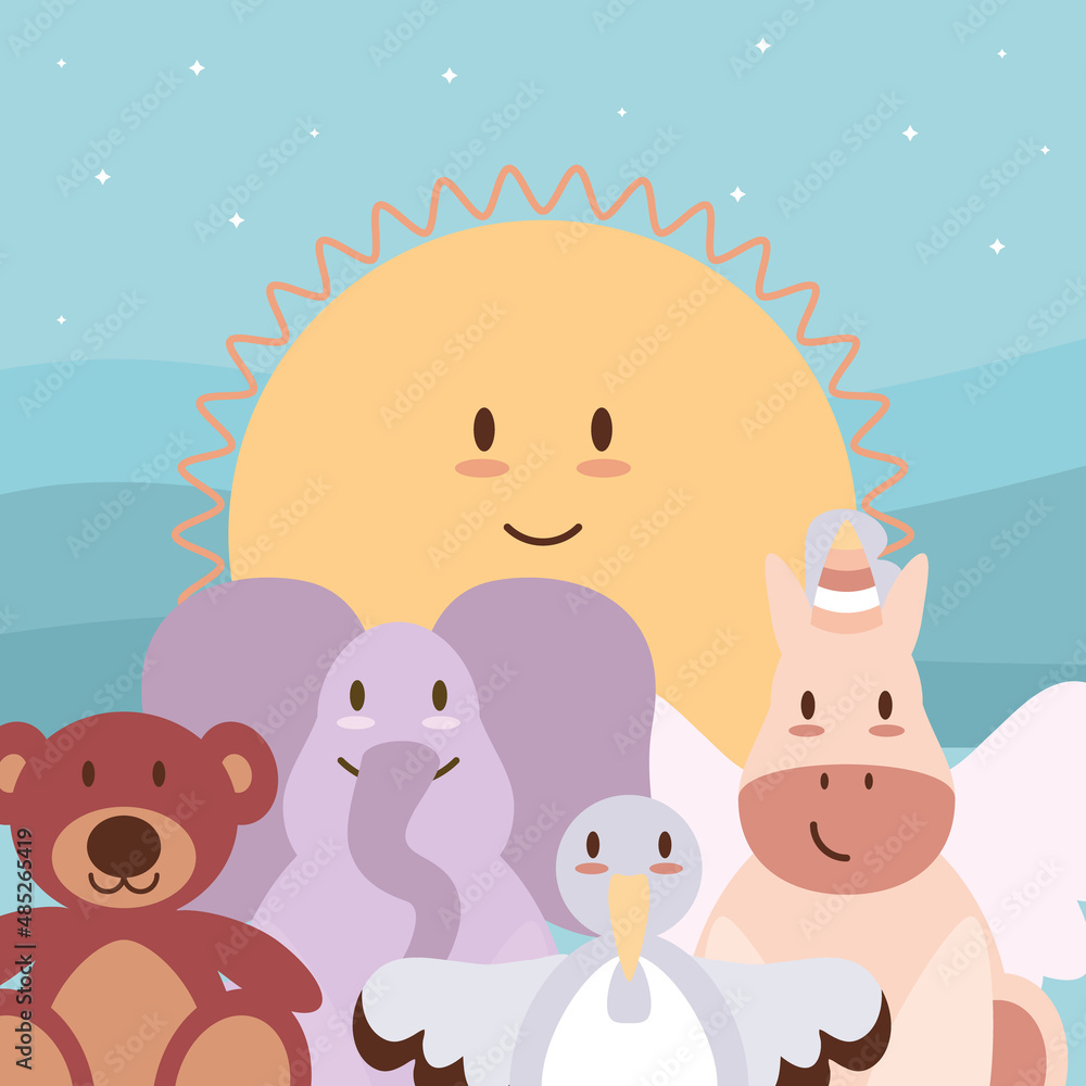 Naklejka premium little baby animals