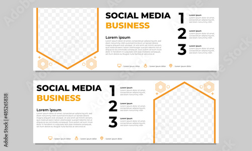 yellow business social media horizontal banner template