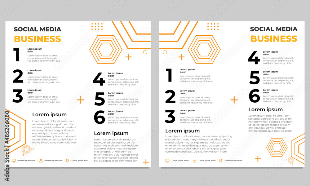 Naklejka premium yellow business social media post template