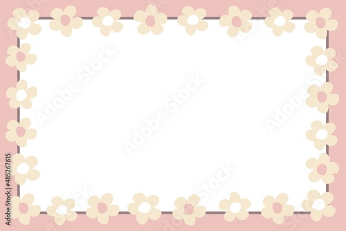 優しいピンクの花のフレーム 春 秋 © レオン1788