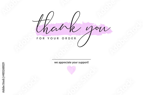 Thank You Card. Thank you for your order customer thank you card,  thank you for your order card design template illustration vector, thanks card, thank you card design 