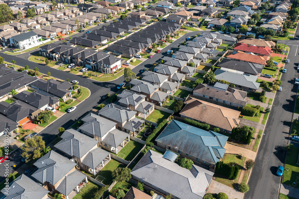 Rows of similar homes in the outer suburbs of Sydney, Australia Rows of similar homes in the outer suburbs of Sydney, Australia
