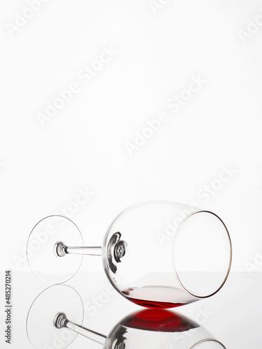 Glass with red wine. beautiful still life