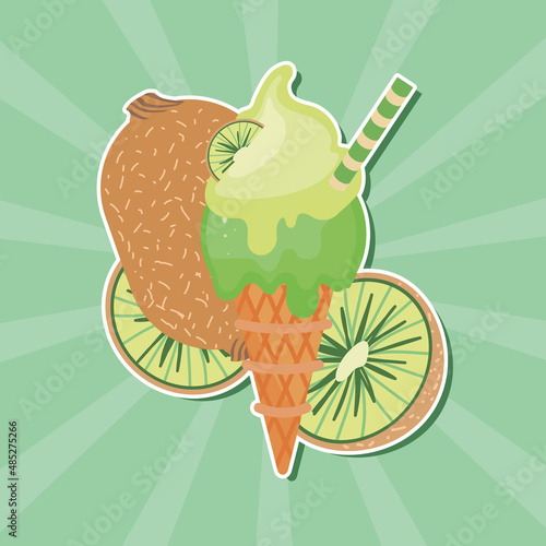kiwi fruit ice cream