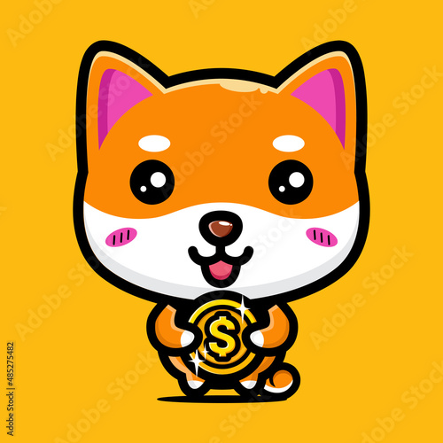 cute shiba inu mascot character