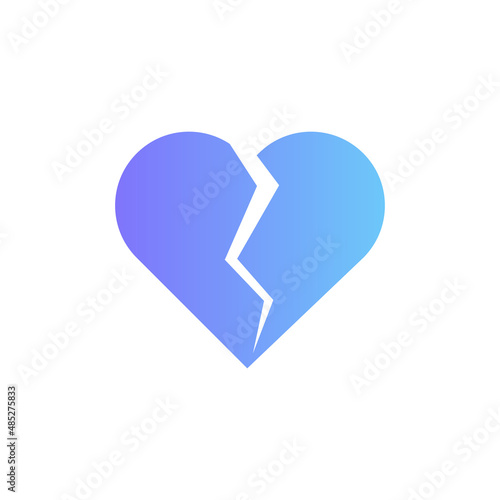 Broken heart vector icon with gradient